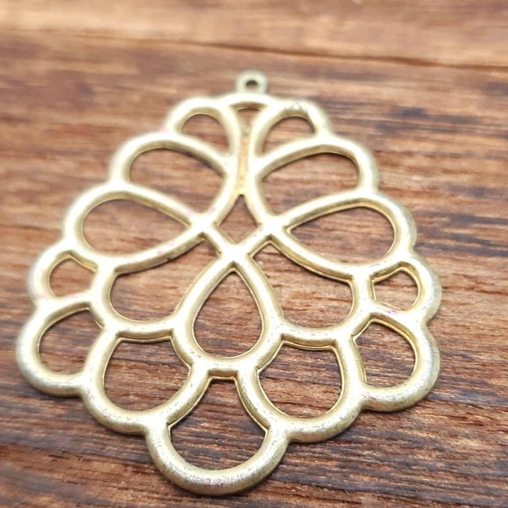 Peacock swirl art deco necklace pendant